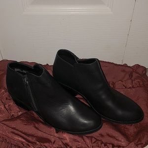 small black ankle heel boot